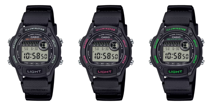 De izquierda a derecha: las Casio W-220H-1AV, W-220H-1A2V y W-220H-1A3V. (Fuente de la imagen: Casio)
