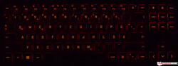 El teclado del HP Omen 15 (retroiluminado)