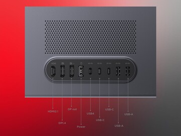 Se muestra la conectividad del monitor OLED 4K Lenovo Yoga Pro 27UD-10 (Fuente de la imagen: Lenovo PR)