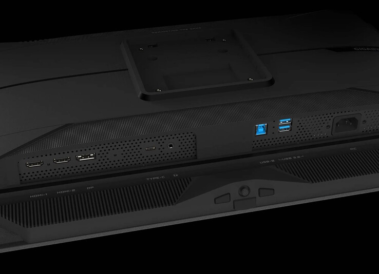 El nuevo monitor OLED 1440p ofrece un concentrador USB, pero el USB PD es muy limitado (Fuente de la imagen: Gigabyte)