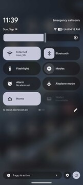 Pantalla de notificaciones con ajustes rápidos