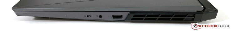 Lado derecho: E-Shutter para webcam, 3,5 mm estéreo, USB-A 3.2 Gen.1