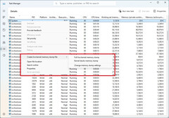 El Administrador de Tareas ahora permite la creación de volcados de memoria del kernel en vivo desde el proceso Sistema. (Fuente de la imagen: Microsoft)