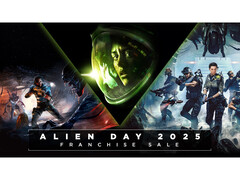 Imagen promocional de Alien Day 2025 en Steam, con carátulas de Alien Isolation, Aliens Dark Descent y Alien Rogue Incursion. (Fuente de la imagen: Steam)