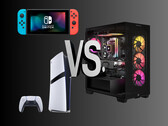 Gráfico de los juegos de PC frente a los de consola (Fuente de la imagen: Nintendo of America, Sony PlayStation, Corsair Gaming con ediciones)
