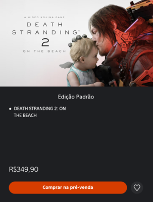 Precio de Death Stranding 2 en la PS Store de Brasil (Fuente de la imagen: captura de pantalla, PlayStation Store de Brasil)