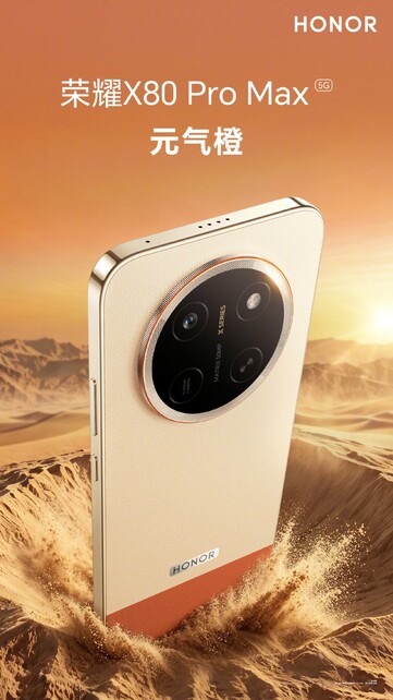El Honor X80 Pro Max en color naranja vibrante.