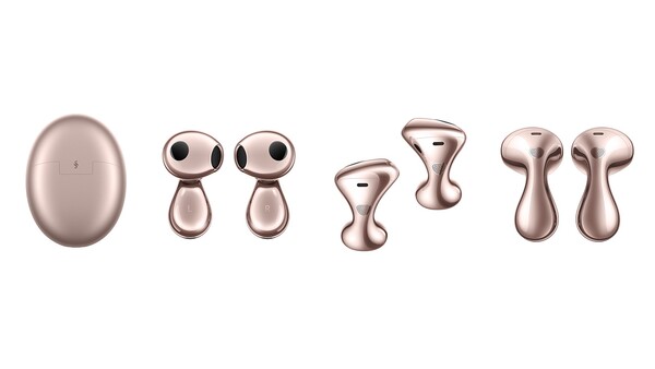 Los Huawei FreeBuds 6 en color oro rosa. (Fuente de la imagen: Huawei)