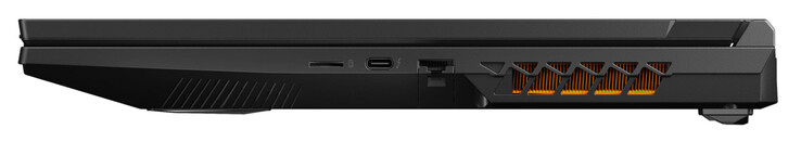 Lado derecho: Lector de tarjetas MicroSD, Thunderbolt 4 (USB-C; DisplayPort), Gigabit Ethernet