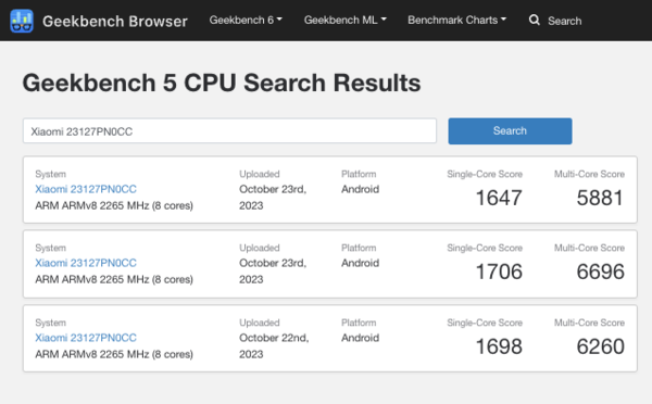 (Fuente de la imagen: Geekbench)