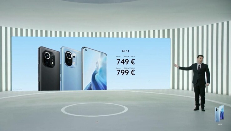 Xiaomi anunció el Mi 11 por 749 euros, pero ya cuesta 799 euros en Alemania e Italia. (Fuente de la imagen: Xiaomi)
