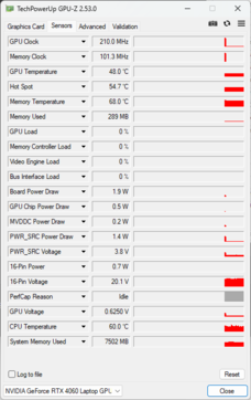 GPU-Z: GPU Nvidia GeForce RTX 4060 para portátiles