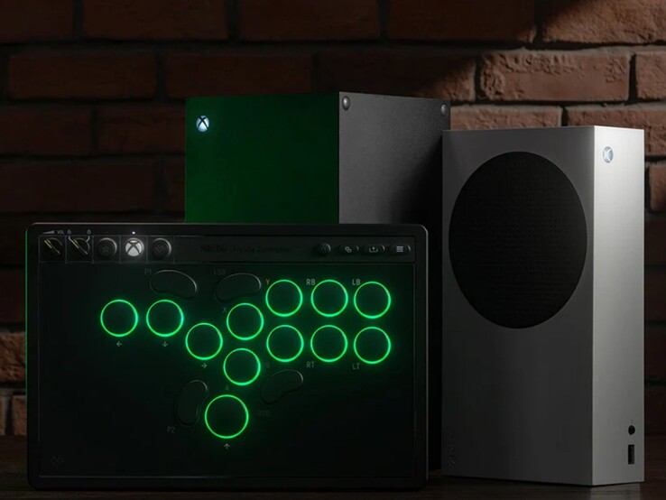 El nuevo mando Xbox Arcade de 8bitdo con iluminación RGB de los botones. (Fuente de la imagen: 8bitdo)