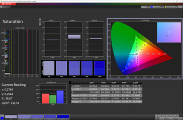 Saturación de color (esquema de color: Estándar, temperatura de color: Estándar, espacio de color de destino: sRGB)