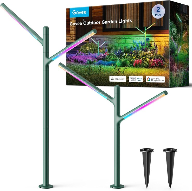 Las luces de exterior para jardín de Govee. (Fuente de la imagen: Govee)