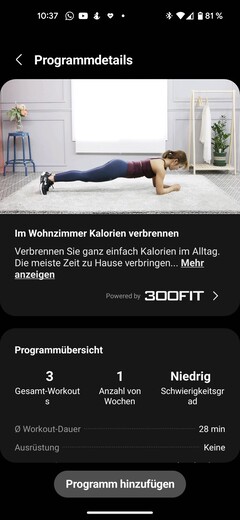 El software de Samsung permite acceder a programas de fitness