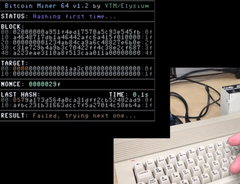 El C64 del modder minando un bloque de pruebas (Fuente de la imagen: 8 Bit Show And Tell)