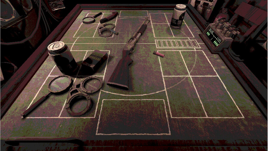 Una captura de pantalla de La ruleta de los perdigones que muestra los objetos aleatorios del juego. (Fuente de la imagen: Steam)