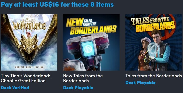 Imagen decorativa. El primer nivel contiene 8 juegos y cuesta 16 dólares (Fuente de la imagen: Humble Bundle)