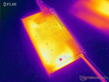 El adaptador de CA puede alcanzar más de 53 C cuando funciona con cargas exigentes