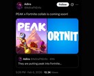 La colaboración entre Fortnite y Peak, que, según se afirma, filtró Cohen a través de la cuenta Adira X