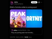 La colaboración entre Fortnite y Peak, que, según se afirma, filtró Cohen a través de la cuenta Adira X