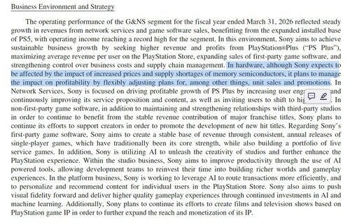 Estado financiero de Sony, en el que se detalla la estrategia de ventas de consolas