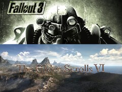 Se muestra el estandarte de Fallout 3 y The Elder Scrolls 6