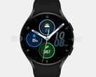 El render de Galaxy Watch Active 4 superpuesto con una esfera de reloj. (Fuente de la imagen: @heyitsyogesh)