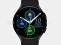 El render de Galaxy Watch Active 4 superpuesto con una esfera de reloj. (Fuente de la imagen: @heyitsyogesh)