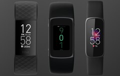 El Fitbit Charge 4 (L) y el Fitbit Luxe (R) comparados con el potencial Fitbit Charge 5. (Fuente de la imagen: Fitbit/9To5Google - editado)
