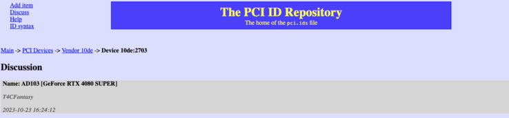 (Fuente de la imagen: PCI ID Repository)
