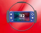 Maqueta de Switch 2 Lite rodeada por el mando Ring Fit