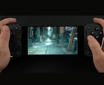 Juego de Resident Evil Requiem ejecutado en Android mediante emulación de PC utilizando un mando de juegos móvil.