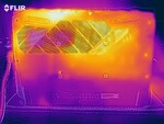 Mapa de calor de la parte inferior del dispositivo bajo carga