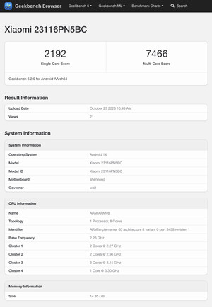 (Fuente de la imagen: Geekbench)