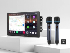 La unidad principal Atoto V10 de doble DIN con el kit opcional de micrófono inalámbrico AC-MICW2 lleva el karaoke a los coches. (Fuente de la imagen: Atoto)