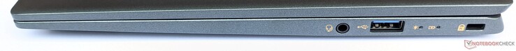 Lado derecho: puerto de audio combinado, 1 USB-A 3.2 Gen1, bloqueo Kensington