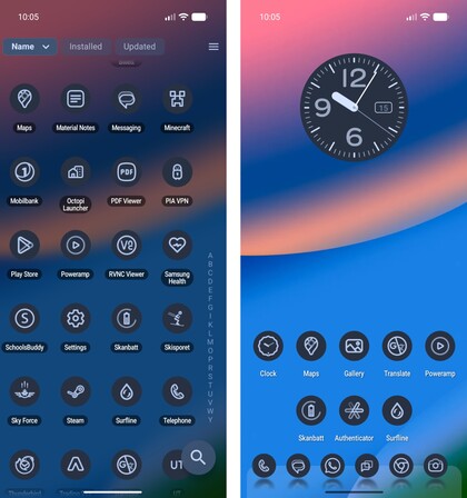 Hay una gran variedad de widgets incluidos que complementan los iconos temáticos (Fuente de la imagen: Notebookcheck)