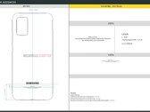 Un esquema para el próximo teléfono Samsung. (Fuente: FCC a través de NashvilleChatter)