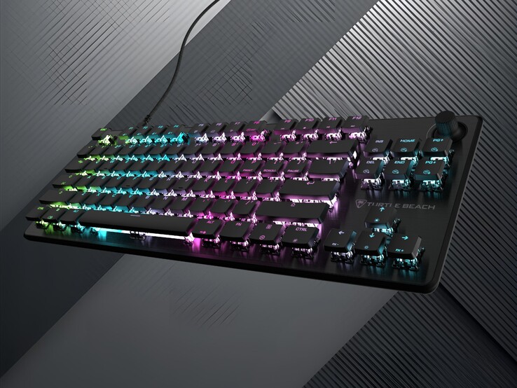 Teclado Turtle Beach Vulcan II TKL inclinado en ángulo