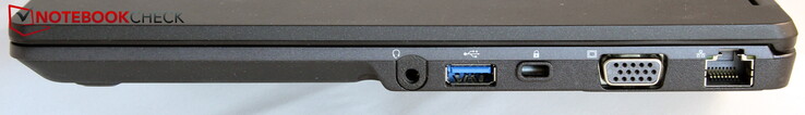 Derecha: conector combinado, USB-A (3.0), Kensington, VGA, LAN