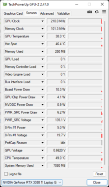 GPU-Z - GPU Nvidia GeForce RTX 3080 Ti para portátiles