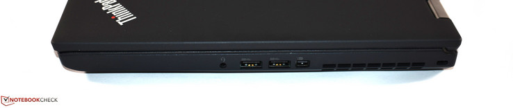 Derecha: conector combinado de audio, 2x USB 3.0 Tipo A, MiniDisplayPort