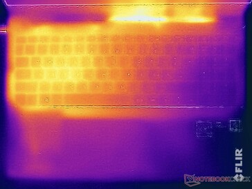 Temperaturas de la superficie de la prueba de tensión (arriba)