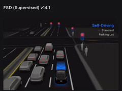 Visual de selección de aparcamiento del Tesla FSD 14. (Fuente de la imagen: Tesla)
