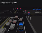 Visual de selección de aparcamiento del Tesla FSD 14. (Fuente de la imagen: Tesla)