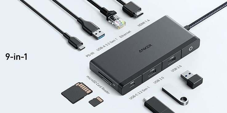 Hub Anker 552 USB-C (9 en 1, 4K HDMI) (Fuente de la imagen: Anker)