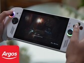 Dispositivo portátil para juegos Asus ROG Xbox Ally mostrado con el logotipo de Argos (Fuente de la imagen: Microsoft Xbox Gaming, Argos con modificaciones)