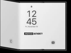 Render no oficial del tríptico de Samsung. (Fuente de la imagen: Android Authority)